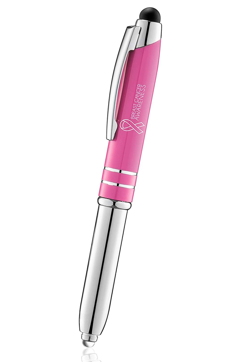 Breast Cancer Awareness Pen, Handmade Twist Pen in 24k Gold high quality and Swarovski Clear Crystals with Blue Acrylic